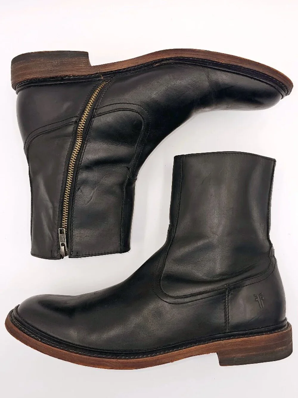 Frye James Inside Zip 87105 Black Leather Ankle Boots Mexico Men's Size 10 D
